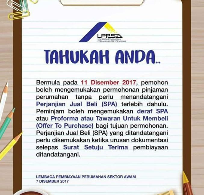 Proses Permohonan Pinjaman Perumahan LPPSA dah macam bank.
