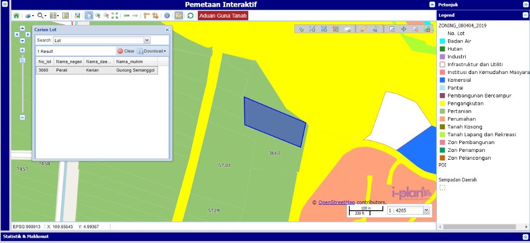Tanah Tepi jalan Gunung Semanggol