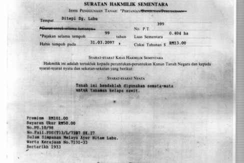 Tanah Pertanian Kampung Giching Labu Lanjut