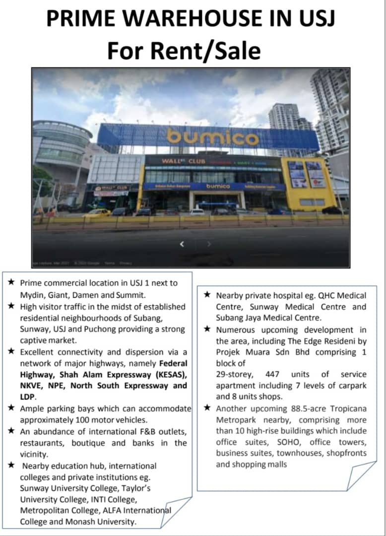 Warehouse USJ Subang Jaya Puchong